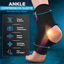 WYOX Ankle Brace for Sprained Ankle - Stabilizer Brace for Women, Support for Men, Achilles Tendonitis Wrap, and Compression Sleeve - Perfect for Running, Gym, Boxing, and Sports (Black, L/XL) (L / XL (Women 7.0 - 10.5/ Men 6.0 - 9.5))