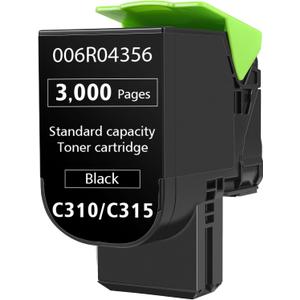 Black Toner Cartridge for Xerox C310 C315 Printer,3000 Pages High Capacity Replacement 006R04364 and 006R04356 Ink Cartridge for Xerox C315DNI C310DNI Color Multifunction Printer (Black)