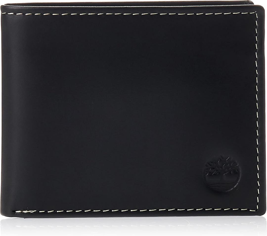 Timberland Men's Leather Wallet With Attached Flip Pocket