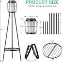 2 Pack Solar Lights with Plant Stand, Outdoor Floor Lamps, Waterproof Solar Powered Floor Lamps for Patio Deck Porch Yard Garden Decor (36'')