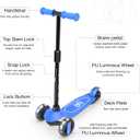 6KU Scooter for Kids Ages 3-10 with Flash Wheels, Kids Scooter 4 Adjustable Height, Toddler Scooter Extra-Wide PU LED Wheels, 3 Wheel Scooter for Kids for Girls & Boys Learn to Steer