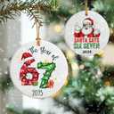 2025 The Year of Six Seven Christmas Ornaments | Funny 67 Meme Ornament | Gen Alpha Humor Ornament | 67 Gifts & Stocking Stuffer for Teen, Friends, Coworkers