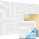 Art3d 6-Pack Self-Adhesive Acoustic Wall Panels for Home Décor, 24 x 24 Inch Soundproofing Panels for Office Studio Bedroom - High Noise Absorption Polyester Fiber, White