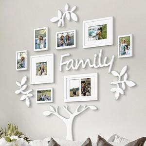 Jerry & Maggie - Photo Frame | Plaque College Frame - Wall Decoration Combination - White PVC Picture Frame Selfie Gallery Collage With Hanging Template & Wall Mounting Design | Family Tree, Small Medium Large