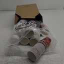 Mimorou 100 Pcs 8oz Fall Plaid Disposable Coffee Cups with Lids and Sleeves Autumn Thanksgiving Coffee Paper Cups for Cold Hot Drinks Fall Thanksgiving Party Supplies (Plaid Style)