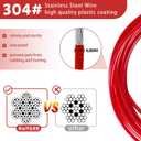 Dog Tie Out Cable - 10/15/20/25/30FT Heavy Duty for Large Dogs Up to 250LBS - Rosy Pink/Blue/Purple/Silver/Red/Green/Yellow