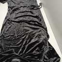 MEROKEETY Women's V Neck Wrap Velvet Maxi Wedding Guest Dress Bell Sleeve Split Bridesmaid Cocktail Party Formal Dresses (XX-Large, Black)