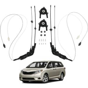 Sliding Door Cable Rear Left Driver Side&Right Passenger Side Compatible with 2004-2010 Toyota Sienna 3.3L 3.5L V6 85620-08042 85620-08052 Door Spool Control Cable Repair Kit 2-PC Set w/o Motor