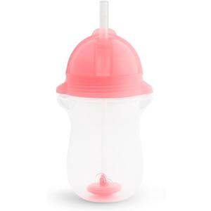 Munchkin Any Angle Weighted Toddler Straw Cups with Click Lock Lid, 10 Ounce, Pink