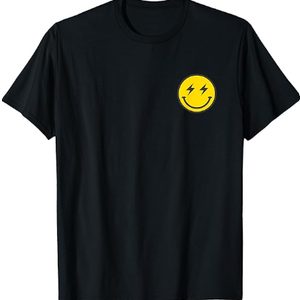 Minimalist 80s Lightning Bolt Eyes Happy Smiling Smile Face TShirt, 3XL