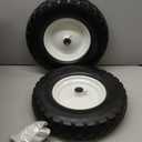 4.80/4.00-8 Tire and Wheel, 16" Flat Free Solid Wheelbarrow Tire with 5/8"&3/4" Bearings 3" Hub, 14"-16" Universal Fit Wheelbarrow Tires for Hand Truck/Garden Trailer/Trolley/Wagons