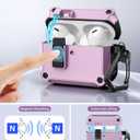 TiMOVO Hard Case for Airpods Pro 3 (2025) with Secure Lock Clip, Purple