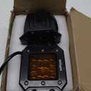 Flush Mount LED Pods Amber, Nirider 2PCS 84W Bumper Light 5 Inch Spot Beam Driving Light Amber Fog Lights LED Light Bar Flush Work Light Off Road Lights for Truck SUV ATV UTV Boat