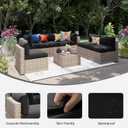 Aoxun 14pcs Patio Cushion Covers Replacement, Waterproof Outdoor Furniture Cushion Covers with Zipper and Non-Slip Bottom, Patio Sofa Couch 3 Sizes for Patio Sectional, Covers Only (Black)