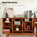 OIAHOMY Storage Baskets Paper Rope Shelf Baskets, Handwoven Small Wicker Bins for Home, Set of 3-Green & White