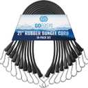 GOEASY0312 Rubber Bungee Cords with Hooks Heavy Duty 21" - for Outdoor Extreme Weather, Over 180 LBS Load & Max Stretch 1.8X, 100% EPDM Bungee Straps with S Hooks, 10 Pack for Cargo, Tarps, Trucks