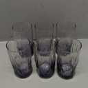 CREATIVELAND Solid Color Drinking Glasses Set of 6, 13.5 OZ Wind-blown Ripples Glass Tumbler Glassware for Water, Juice, Different Options for Home, Restaurant, Hotel, Bar,Purple