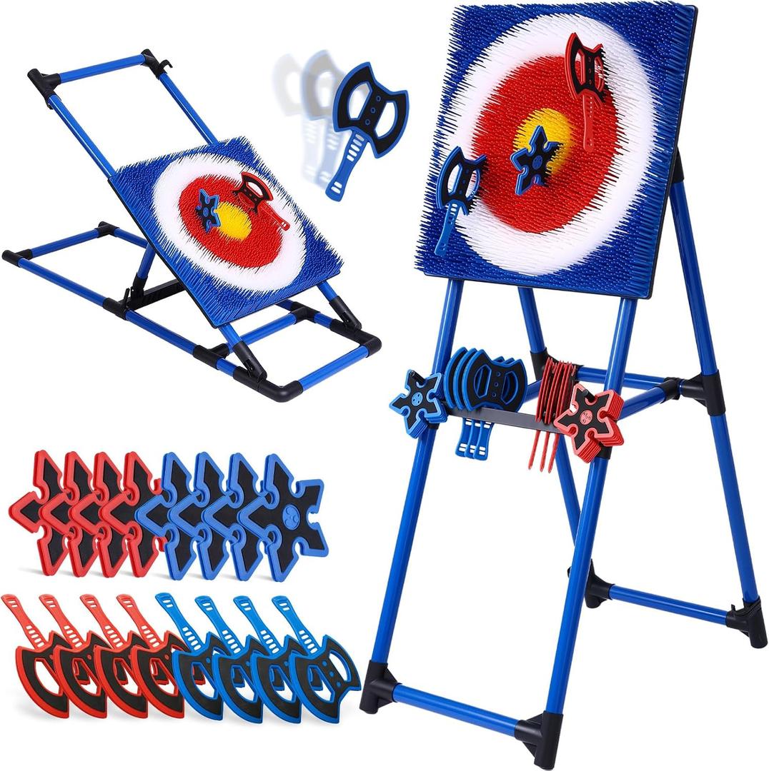Axe Throwing Game for Backyard with 8 Axes & 8 Star Darts,Axe Throwing Game Set for Indoor & Outdoor,Yard,Camping,Backyard Games