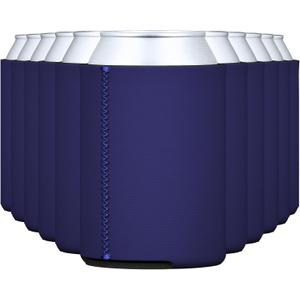 TahoeBay Neoprene Blank Can Coolers (12-Pack) Plain Bulk Collapsible Beer Soda Cover Coolies, Personalized Sublimation Sleeves for Weddings, Bachelorette Parties, HTV Projects (Navy)