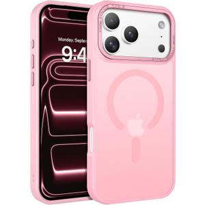 BENTOBEN Magnetic for iPhone 17 Pro Max Case 6.9" 2025, [Compatible with Magsafe] Slim Cute Matte Translucent Shockproof Drop Protective Bumper Women Men Phone Cover for iPhone 17 ProMax, Light Pink