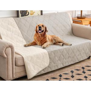 Ameritex Waterproof Dog Bed Cover Pet Blanket with Anti-Slip Back for Furniture Bed Couch Sofa (52x82 Inch (Pack of 1), Khaki)