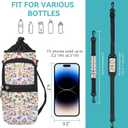 icolor Water Bottle Carrier Bag with Strap 25/32/40 oz Crossbody Bottle Holder with Phone Pocket Sling Sleeve Insulated Neoprene Water Bottle Pouch for Walking Travelling