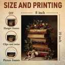 2 x CFFJLHN Vintage Christmas Book Wall Art Decor, Rustic Christmas Bookish Library Pictures Poster Art Prints, Dark Moody Xmas Wall Decor for Home Bedroom Reading Room, 8x10 Inches Unframed