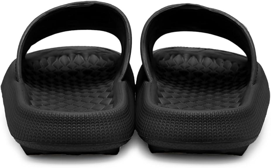 Pillow Slippers for Women and Men Cloud Slides Shower Sandals House Shoes Non-Slip Comfy and Cushioned Thick Sole (Black, 42-43)