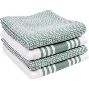 KAF Home Kitchen Towels, Set of 4 Absorbent, Durable and Soft Towels | Perfect for Kitchen Messes and Drying Dishes, 18 x 28  Inches, Sage
