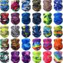 Tarpop 30 Pcs Neck Gaiters Scarf Elastic Wrap Headband Sweat Absorbing Bandana for Women Men Sports Yoga Running