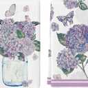 Artoid Mode Purple Hydrangea Vase Butterfly Spring Kitchen Towels Dish Towels, 18x26 Inch Summer Flowers Holiday Decoration Cleaning Set of 2