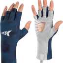 KastKing Ultimate Angler Fingerless SPF Sun Gloves, UPF50+ Sun Protection Fishing Gloves, Hydrocool Technology, Open Palm Design, Extended Cuff UV Protection Gloves for Fishing, Hiking, and Cycling (Small-Medium, Titans)