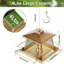 Large Bird Feeders for Outdoors, Gazebo Style Metal Bird Feeder, Cardinal Birdfeeders Outside Hanging for Garden Patio Birds Watching Decor