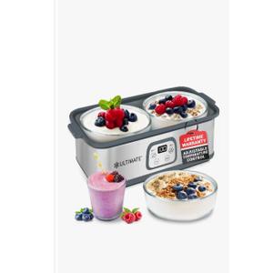 Bear Yogurt Maker, Greek Yogurt Maker Machine with Strainer and Timer Control, Stainless Steel Inner Pot, Automatic Digital with 2 Glass Jars 1 Quart for Home Organic Yogurt, Cheese, Fruit Wine