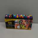 60 Colors Dual Tip Acrylic Paint Pens, Premium Acrylic Paint Markers with Brush and Fine Tip, Pens and Markers for Rock Painting, Wood, Canvas, Glass & Ceramic Surfaces