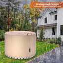 QH.HOME [2025 Upgraded 900D Fabric] Fire Pit Cover Round for Solo Stove Bonfire 22",Strong Tear Resistant ,Waterproof Firepit Accessories for Gas/Table/Bowl Fire pits - 23" D X 16" H-Wheat