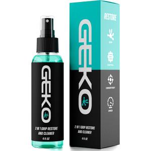 Geko 2 in 1 Grip Restore and Cleaner - #1 Sport Cleaner Formulated for Grip - Grip Spray for Golf, Football, Baseball, Basketball, Soccer, Tennis, Pickleball, Volleyball - Removes Dirt And Oil (4 Fl Oz (Pack of 1))