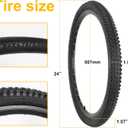 JIAYAN 24/26x1.95 Folding Replacement Bicycle Tires with Tire Levers and Tire Liners, 24''/26'' Mountain Bike Tire and Inner Tube for MTB Off-Road Bicycle