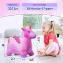Unicorn Bouncy Horse Toys for 1 2 3 4 5 Year Old Girl Gift, Plush Unicorn Ride On Bouncy Animal for Toddlers 1-3, Indoor Outdoor Inflatable Hopping Toys for Girl Birthday Gift (Pump Included)