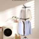 CASAMAYA Clothes Drying Rack Foldable, 74.8 inch 2 Tier Laundry Drying Rack with Rotating Clothes Rail for 54 Pieces of Clothes, Space Saving, Indoor, Stainless Steel, Grey and Silver CDR002G01