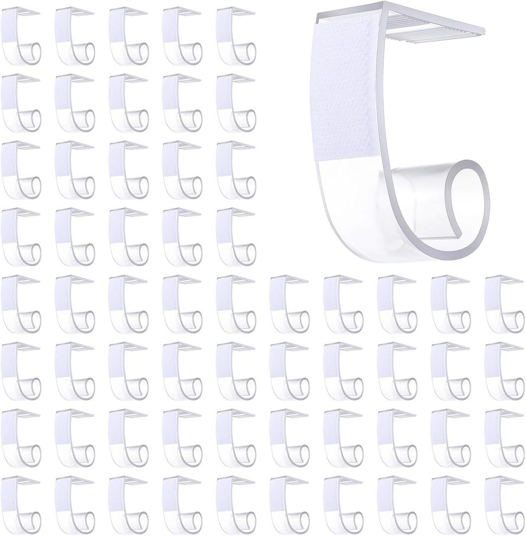 60 Pcs Table Skirting Clips with Hook And Loop, for Table 1 3/5 to 1 4/5 Inches Tablecloth Clips, For Outdoor And Indoor Use In Parties, Weddings, Meetings, Picnics, Patios, Banquets