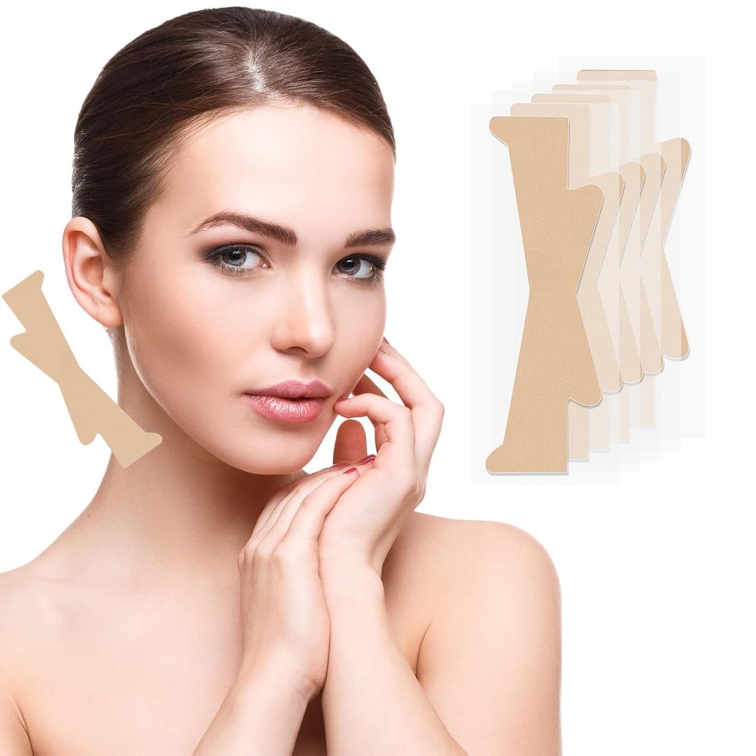 Friendship 30Pcs Invisible Neck Lifting Tape, Invisible Neck Tapes Tightening Lift Bands Strip for Sagging Skin to Improve Lines (Beige, One Size)