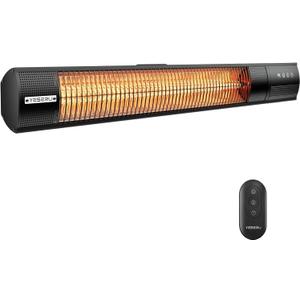 YESERLl Electric Patio Heater with Remote Control- 1500w Outdoor Heater Fast Heating with 3 Power Setting, WallMounted Carbon Infrared Heater Quiet - IP55 Waterproof and 24H Timer for Snow Outdoor
