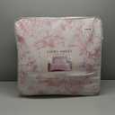 Laura Ashley - Twin Comforter Set, Reversible Cotton Bedding with Matching Sham, Medium Weight for Year Round Use, Oeko-Tex Certified, Dorm Essentials (Delphine Mauve Pink)