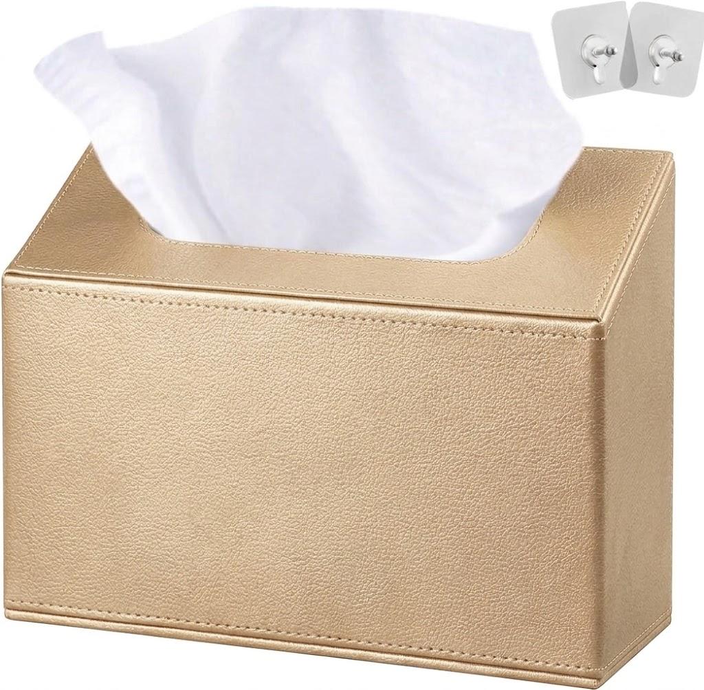 Hand Towels Box Cover Holder,PU Leather Hand Towel Case Compatible with Kleenex Disposable Paper Hand Towels