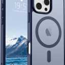 SUPFINE Magnetic for iPhone 16 Pro Max Case (Compatible with MagSafe) (Military Grade Drop Protection) Translucent Matte with Anti-Fingerprint Phone Case, Navy Blue