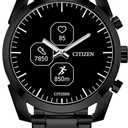 Citizen CZ Smartwatch with YouQ wellness app featuring IBM Watson AI and NASA research, black and white customizable display, Bluetooth, HR, Activity Tracker, 18-day battery life, iPhone and Android Compatible (Grey)