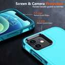 SPIDERCASE Designed for iPhone 12 Case/iPhone 12 Pro Case, [10 FT Military Grade Drop Protection] [with 2 pcs Tempered Glass Screen Protector] Cell Phone Home Button Stickers,Blue