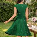 DRESSTELLS Women's Cocktail Dresses, Formal Wedding Guest Modest Church Vintage Tea Party Midi Evening Dress, L