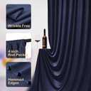 30ftx10ft Navy Blue Backdrop Curtains for Parties Wrinkle Free 6 Panels Navy Photo Backdrop Drapes Back Drop Cloth for Wedding Birthday Photography Background